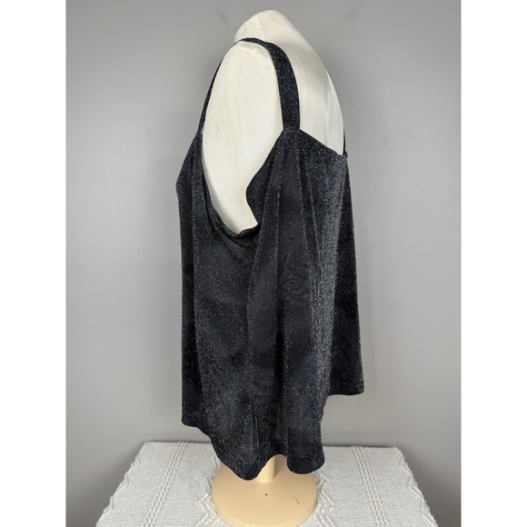 Maggie Mcnaughton Black Sheer Floral Tank Top Metallic Plus Size 2X Whimsigoth - Picture 6 of 11